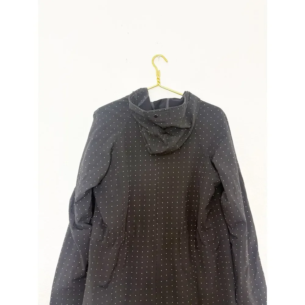 Lululemon Apres Yoga Jacket Black White Polka Dots Mid Length Hoodie